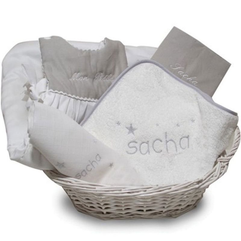 Coffret corbeille de naissance personnalisable
